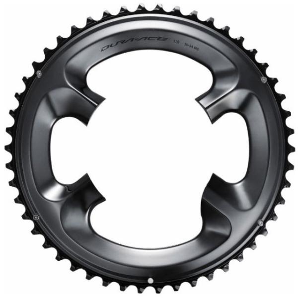 Shimano Dura Ace Kettenblatt 11-f 50Z Y-1VP 98010 FC-9100  Silber Schwarz 50 Z&auml;hne