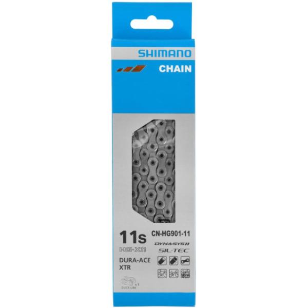 Shimano Dura Ace/XTR Kette 11-f mit Kettenschloss CN-HG90111116Q E-Bike kompatibel  Silber 116 Glieder