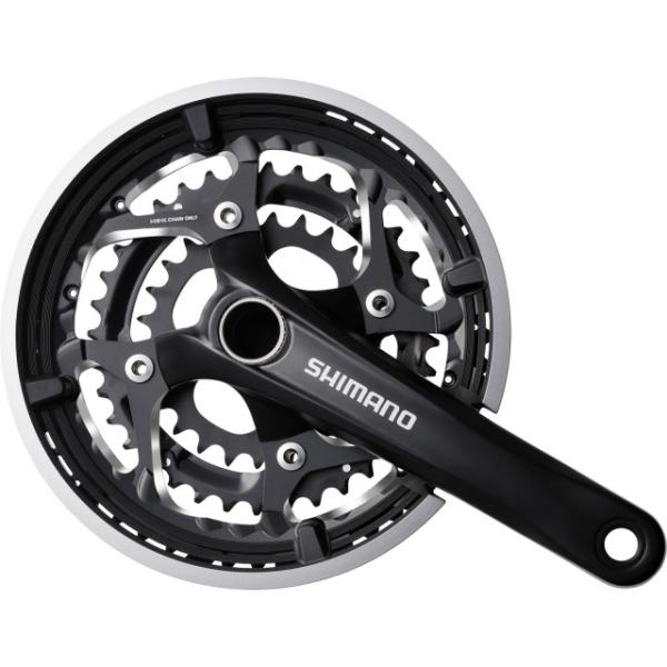 Shimano Trekking Kurbel 10-f 175mm 26/36/48 FC-T551E866CL mit Hosenschutz  Schwarz 3x10 Fach, 175 mm