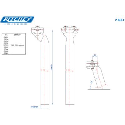 Ritchey Sattelst&uuml;tze Comp 31.6mm BB schwarz 25mm Setback 400mm  Schwarz 400 mm Produktbild 1