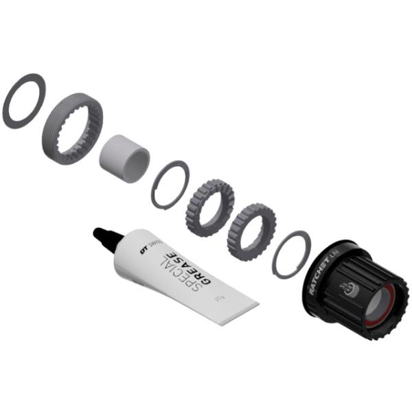 DT Swiss Leerlaufk&ouml;rper Umbausatz Shimano Microspline 3-Pawl zu Ratchet LN 18T ohne Endan  Schwarz