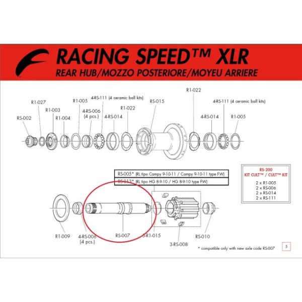 Fulcrum Achse Racing Speed/Red Wind XLR/0/1/3 RS-007 Hinterrad Alu  Silber