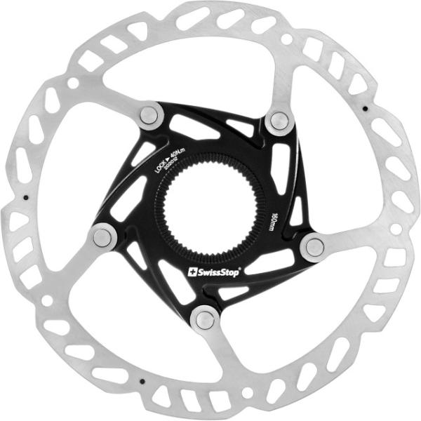 SwissStop Bremsscheibe Catalyst Race 160mm CL/ohne Lockring/1.80mm  Schwarz, Silber 160 mm