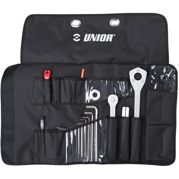 Unior Werkzeugrolltasche Pro Tool Wrap Set 20 tlg.  Rot, Orange, Schwarz, Silber