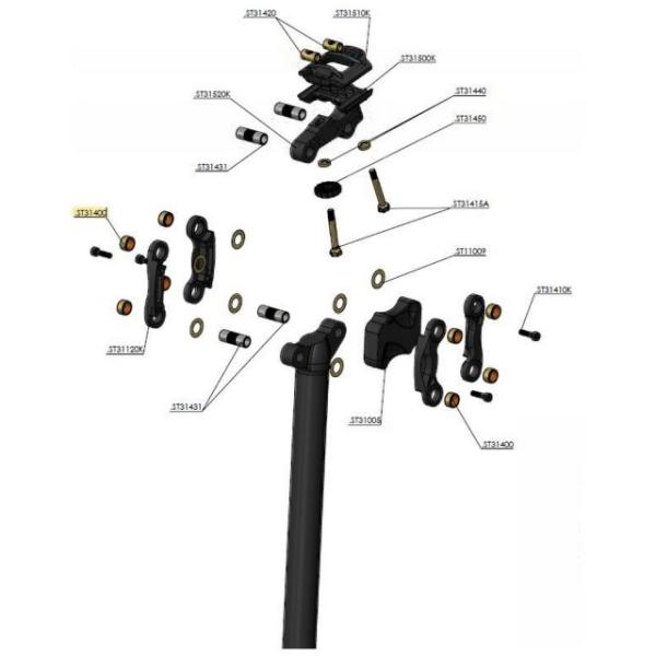 Cane Creek Sattelst&uuml;tze DU Bearing Yellow Zinc 06DP04  Silber