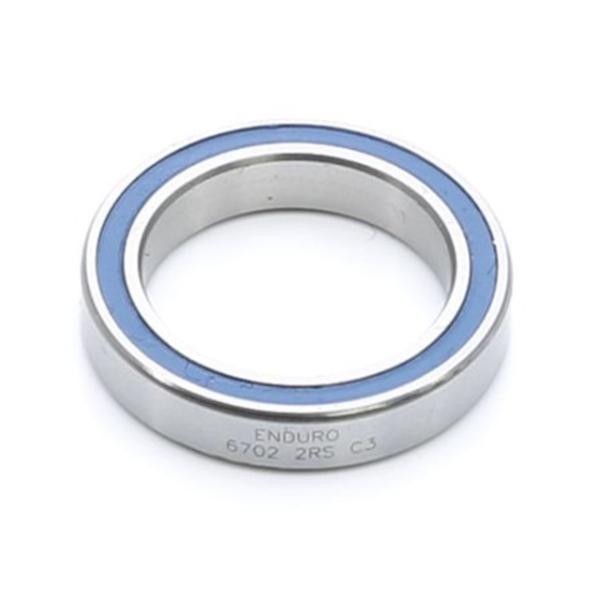 Enduro Bearings Kugellager 6702 2RS ABEC 3 15x21x4 Hub Bearing (DT/Lightweight)  Silber, Blau 15 mm x 21 mm x 4 mm