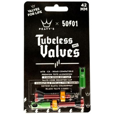 Peaty's Ventil Chris King TL MKII 42mm rasta  Rasta 42 mm Produktbild 1