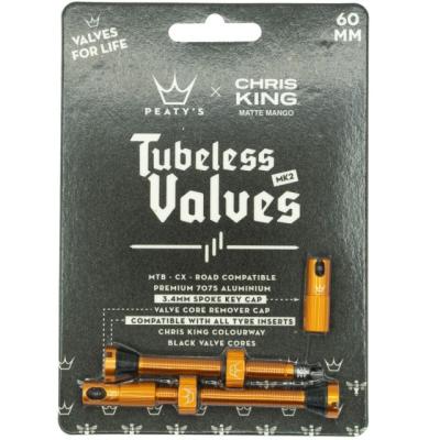 Peaty's Ventil Chris King TL MKII 60mm mango  Mango 60 mm Produktbild 1