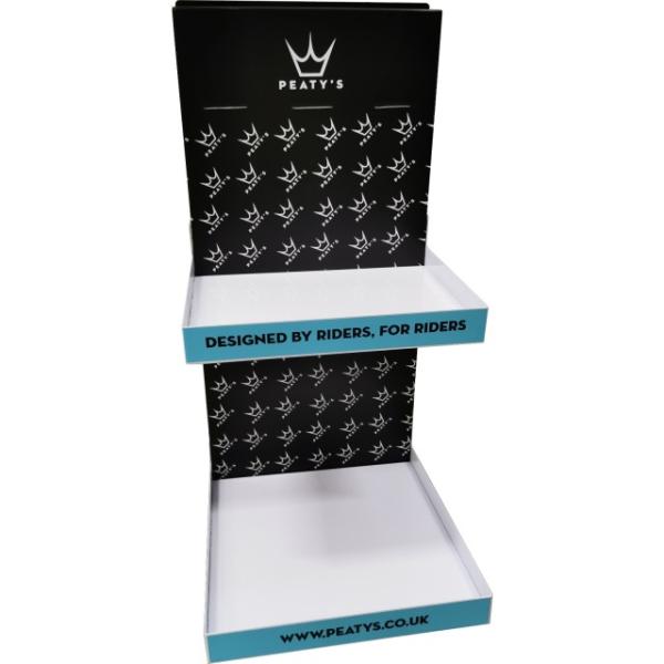 Peaty's POS Counter Top Unit 2 Tier Blaue Tablare schwarz  Schwarz, Weiss, Blau