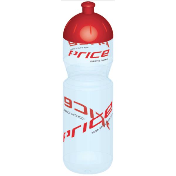Price Price Bidon Transparent 750ml, Mod. 25, rot/weiss  Transparent, Rot 750 ml