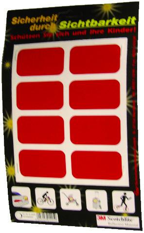 Reflektorfolie selbstklebend 3M Qualit&auml;t Set &agrave; 8 Stk. rot 