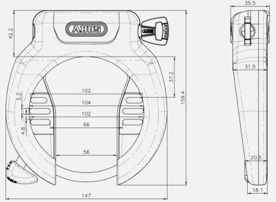 Abus Rahmenschl. 4750S & Akkuschl. DT2 T82 Bosch2 gleichschliessend schwarz  Produktbild 1