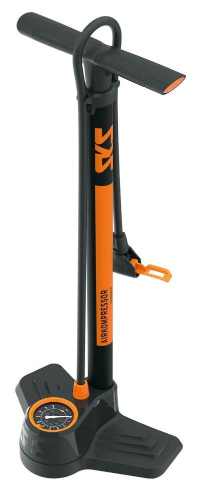 SKS Standpumpe Airkompressor Compact 10.0 Stahl Multi Valve schwarz/orange  Produktbild 2