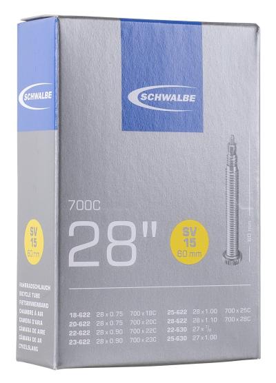 Schwalbe Schlauch SV15 28" 18/28-622/630 Prestaventil 60 mm offen  Produktbild 1
