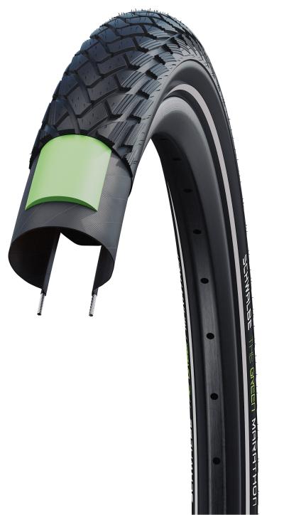 Schwalbe Pneu Green Marathon 700x25C GG Starr mit Reflexstreifen black  Produktbild 3