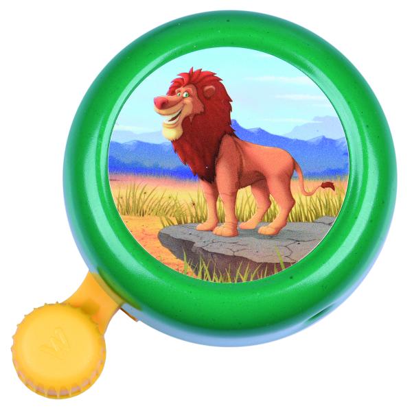 Widek Kinderglocke Animal Kingdom Stahl lackiert in gr&uuml;n auf einer Karte 