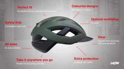 LAZER Unisex Sport Cameleon MIPS Helm matte dark green M Produktbild 4