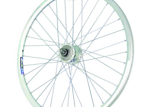 Laufrad vorne 26" 559x19 Nabendynamo Nexus DHC30003AS 100mm V-Brake QR silber 