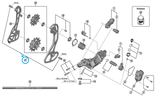 Shimano Wechselrollen-Achse Set RD-RX810 