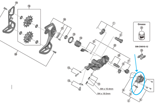 Shimano Abdeckung RD-M8100 Verschluss 