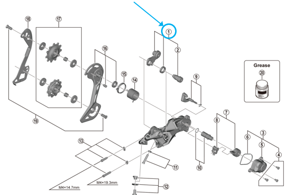 Shimano Schaltwerkaufh&auml;ngung komplett RD-M5120 