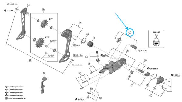 Shimano Achse Wechselk&auml;fig RD-U8020 