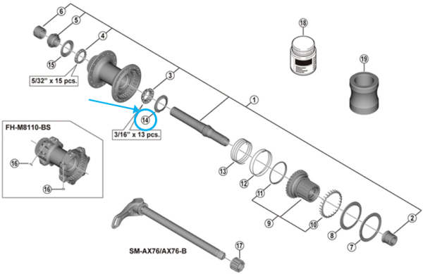 Shimano Abdeckung innen FH-M8110 