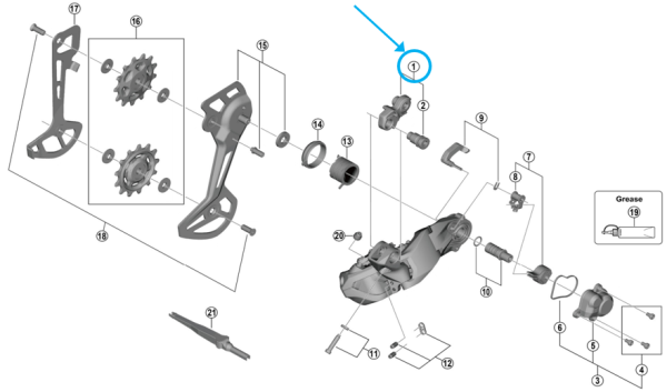 Shimano Schaltwerkaufh&auml;ngung komplett RD-M8150-11 