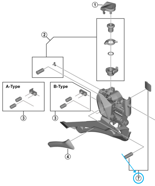 Shimano Umwerfer-Pl&auml;ttchen FD-R7000 