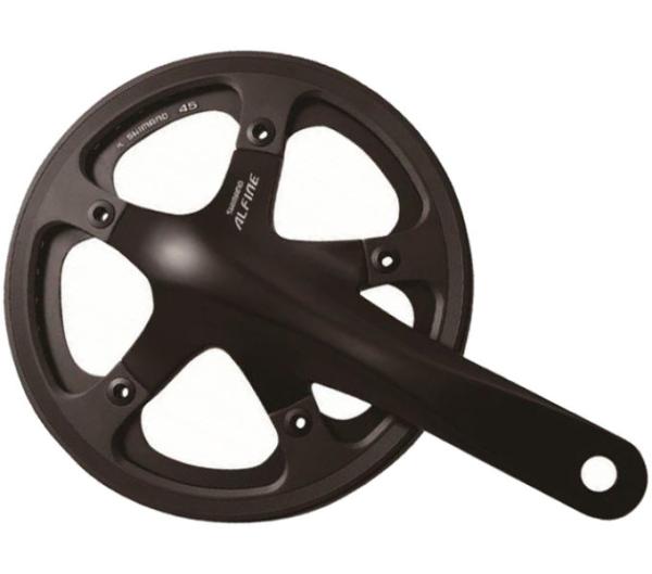 Shimano Kettenradgarnitur ALFINE FC-S501 170 mm 45 Z&auml;hne Hosenschutz schwarz 