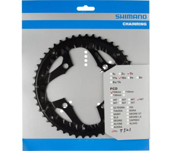 Shimano Kettenblatt FC-T521 48 Z&auml;hne AL schwarz 