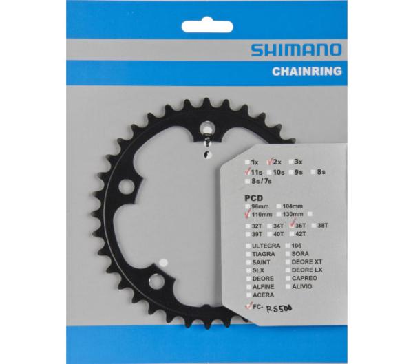 Shimano Kettenblatt FC-RS500 36 Z&auml;hne MH schwarz 