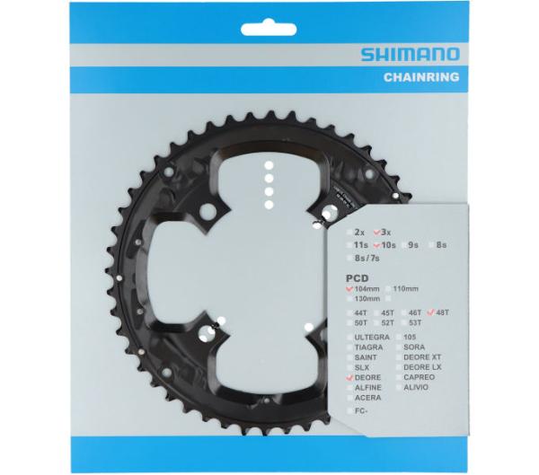 Shimano Kettenblatt FC-T6010 48 Z&auml;hne f&uuml;r Hosenschutz schwarz 