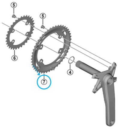 Shimano Kettenblatt CUES FC-U6010-2 46 Z&auml;hne  Produktbild 1