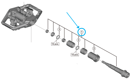 Shimano Achse PD-M8120 links komplett 