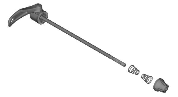 Shimano Schnellspannvorrichtung 168 mm f&uuml;r WH-R501 (6-5/8") black 