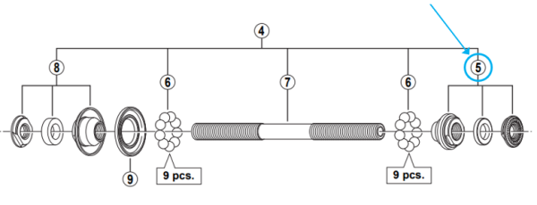 Shimano Konus-Set FH-6700 rechts M10 