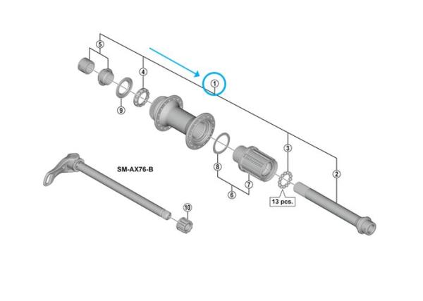 Shimano Achse komplett FH-M8010-B Boost 