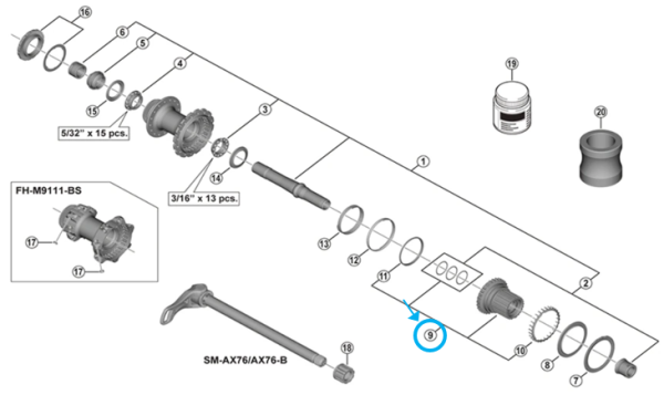 Shimano Freilaufk&ouml;rpereinheit FH-M9111 12-Gang 