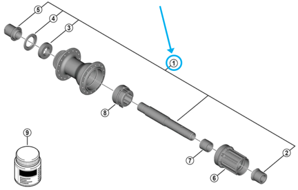 Shimano Achse Set FH-TC500 komplett 