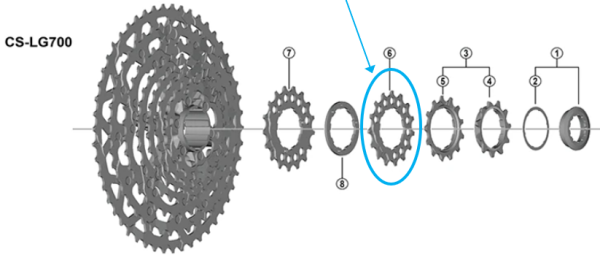 Shimano Zahnkranz CS-LG700 15 Z&auml;hne 