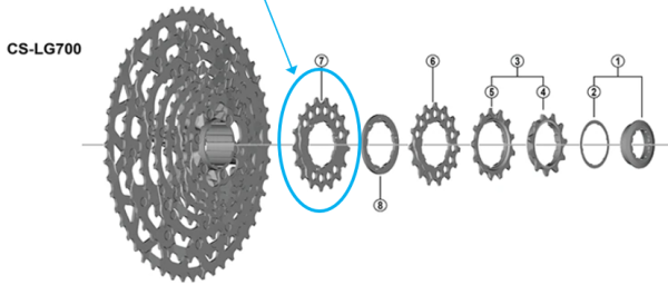 Shimano Zahnkranz CS-LG700 17 Z&auml;hne 