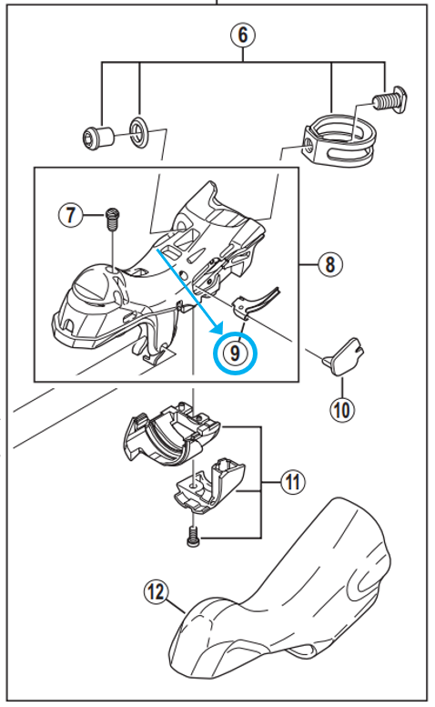 Shimano Kabelf&uuml;hrung ST-9000 links mit Schraube 