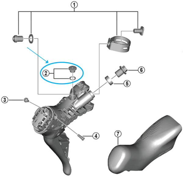 Shimano Entl&uuml;ftungsschraube / O-Ring ST-R7170 