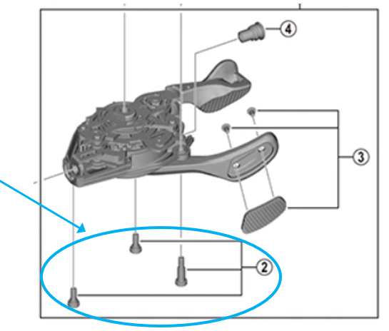 Shimano Schrauben SL-M9100 rechts f&uuml;r Abdeckung ohne Anzeige 