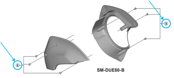 Shimano Befestigungsschrauben Set &agrave; 6 St&uuml;ck f&uuml;r SM-DUE80 