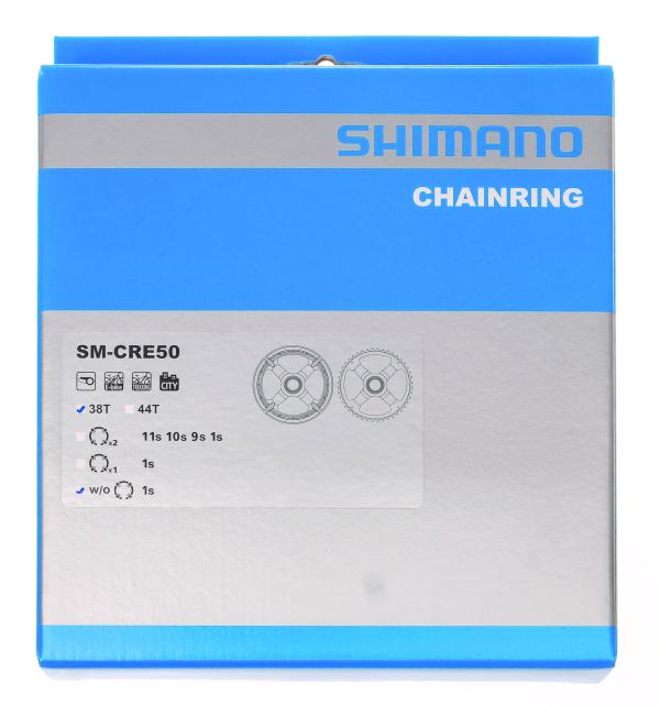 Shimano Kettenblatt STEPS SM-CRE50 38 Z&auml;hne 46.5 mm Kettenlinie mit doppeltem Hosenschutz 