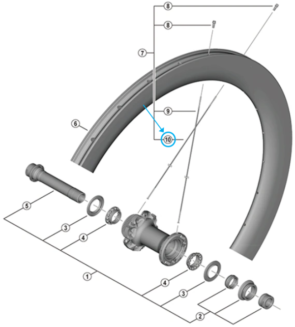 Shimano Speiche WH-R9270-C60-TL-V 250mm vorne-rechts Tubeless / Coll&eacute; 
