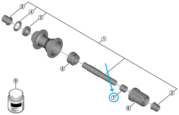 Shimano Naben-Gewindebuchse f&uuml;r FH-TC500 