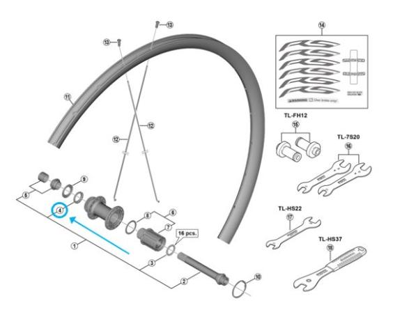 Shimano Kugellagerk&auml;fig WH-RS170-CL-F12 